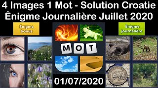 4 Images 1 Mot - Croatie - 01/07/2020 - Juillet 2020 - Énigme Journalière + Énigme bonus Solution screenshot 5