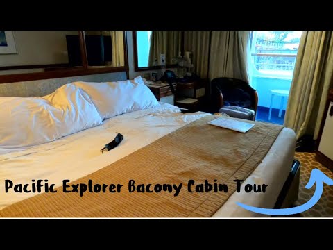 P&O Pacific Explorer Balcony Cabin Tour Video Thumbnail