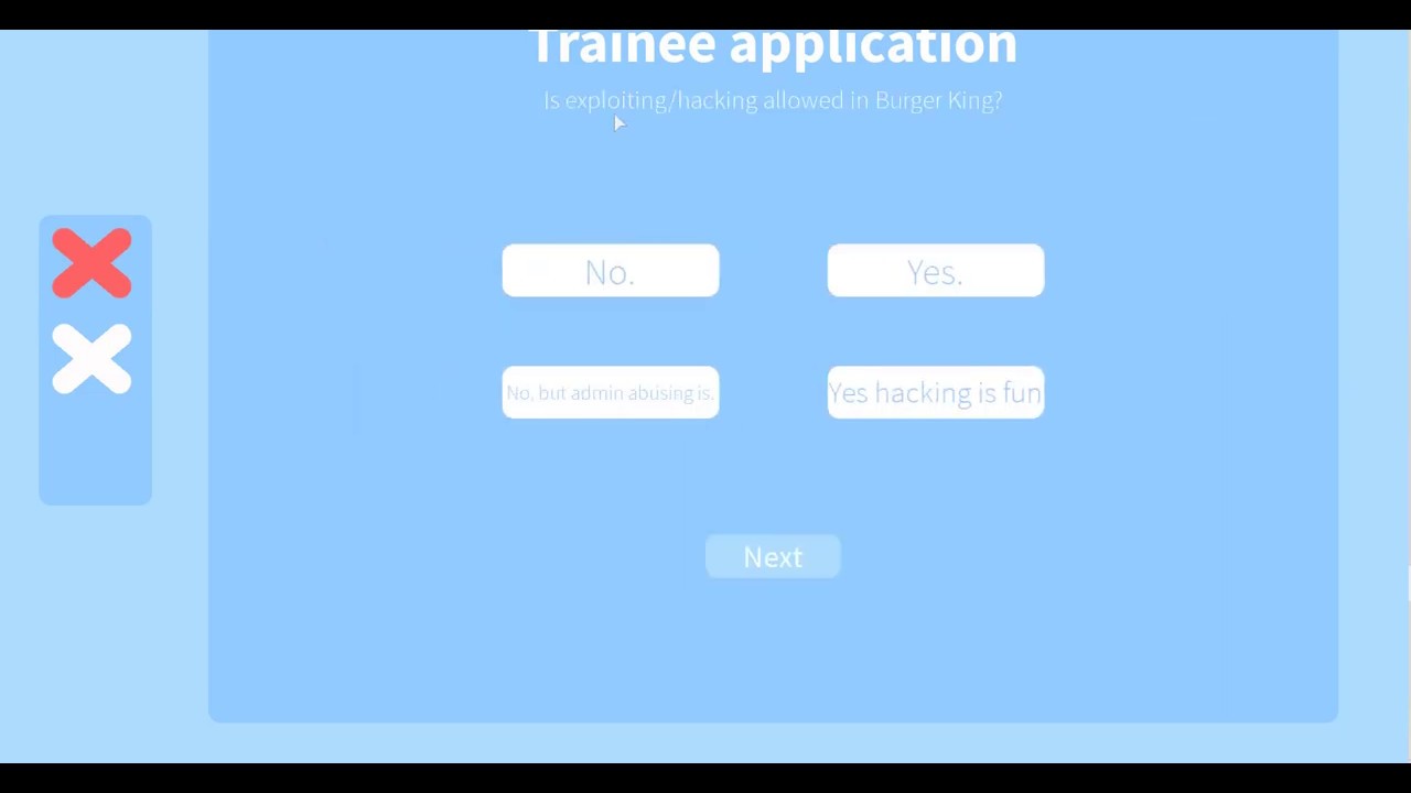 burger king roblox application answers