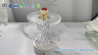Cut Crystal Glass Serving Collection - Cake Stands, Platters & Bowls