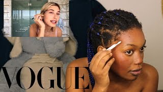 Black Girl FOLLOWS Hailey Baldwin’s 5 Step Guide to Faking a California Glow | Beauty Secrets |Vogue