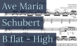 Video thumbnail of "Ave Maria Piano Accompaniment Schubert B flat Karaoke High Voice"