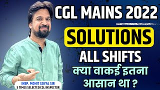 🔴CGL MAINS 2022 | All Shifts | Maths Solution with Smart Approach | Mohit Goyal Sir #ssccglmains2022