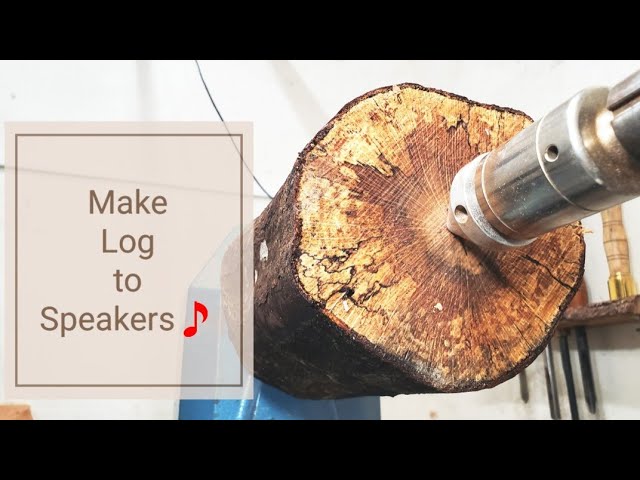 Woodturning Log Speaker 【職人技】丸太からスマホ用のスピーカーを