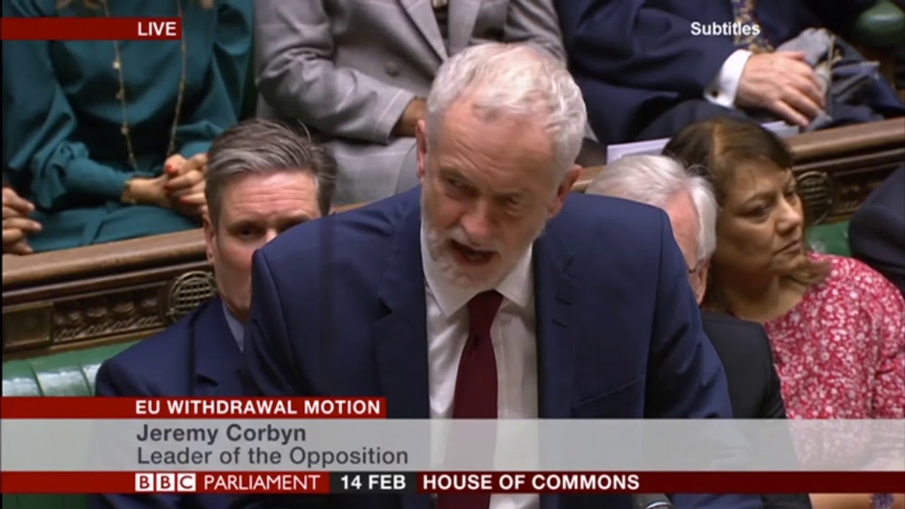 Jeremy Corbyn responds to the Government's EU Withdrawal motion defeat
