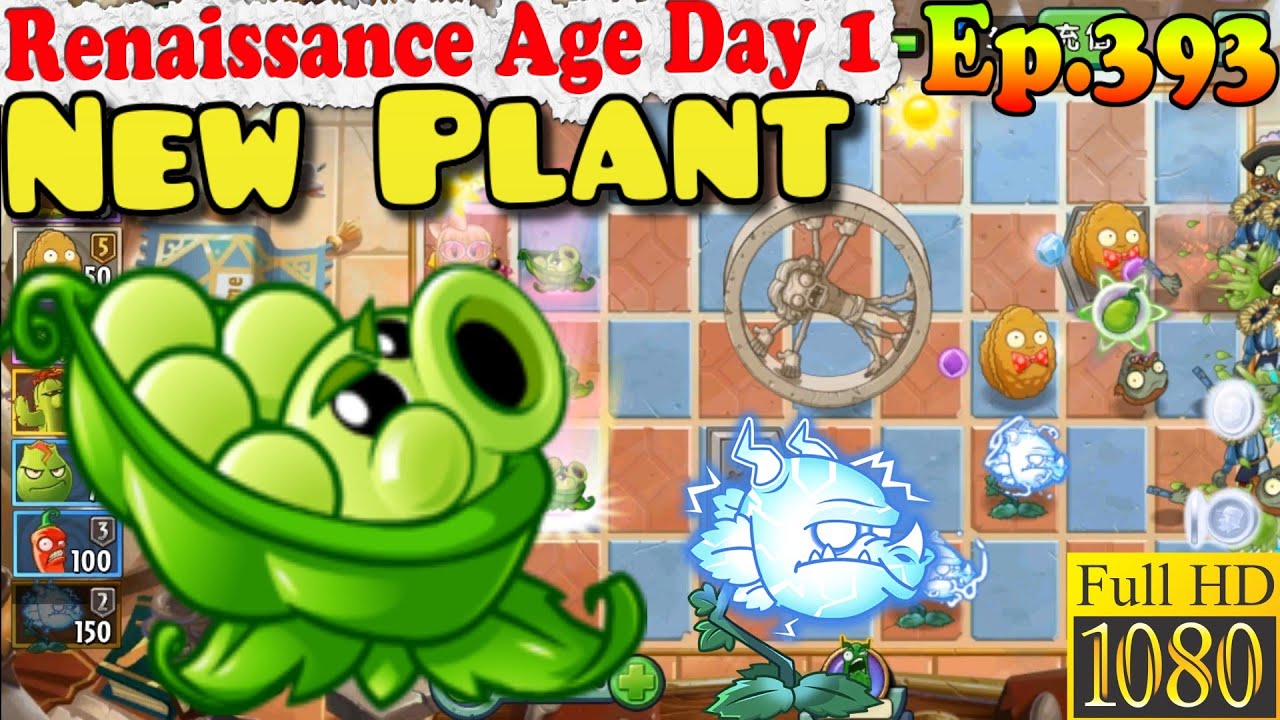 Plants vs. Zombies 2 (China) - New Sling Pea - Renaissance Age Day 1 ...