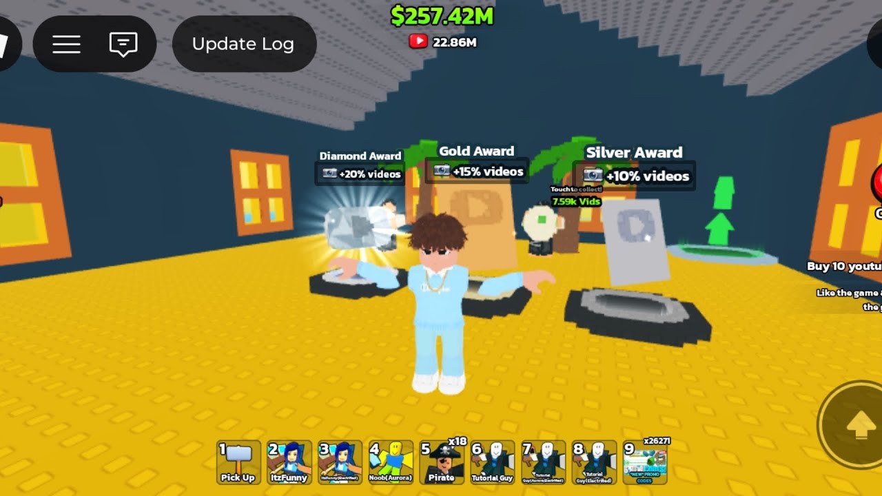 Playing a game called Be a youtuber/roblox