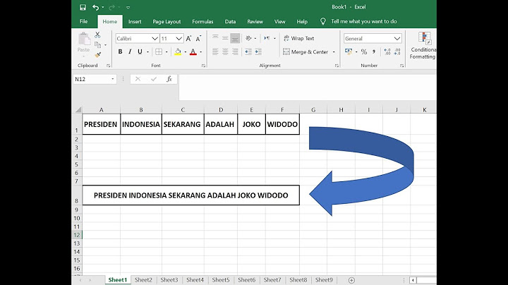 Menggabungkan teks dari beberapa lembar di excel