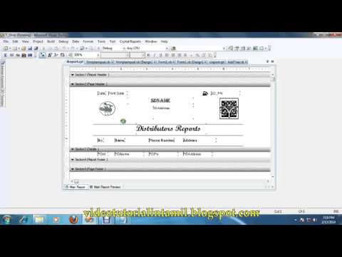 VB .NET Database tutorials in tamil 7   how to reset a database path  in report when error occur