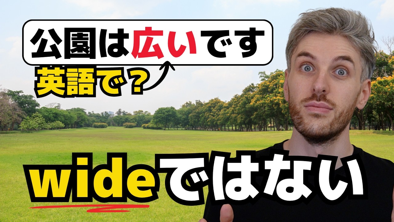 公園は wide』は不自然!? 英語で『広い』を自然に言い換える - YouTube