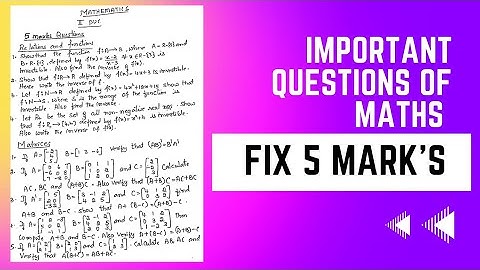2nd PUC Maths mid term exam  important questions of 5Marks With pdf in description #video #viral