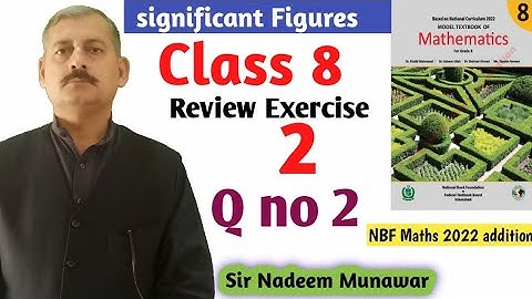 Class 8 Review Exercise 2 Q no 2 NBF Maths  federal  board New Book 2022  Sir Nadeem Munawar