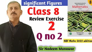 Class 8 Review Exercise 2 Q no 2 NBF Maths  federal  board New Book 2022  Sir Nadeem Munawar
