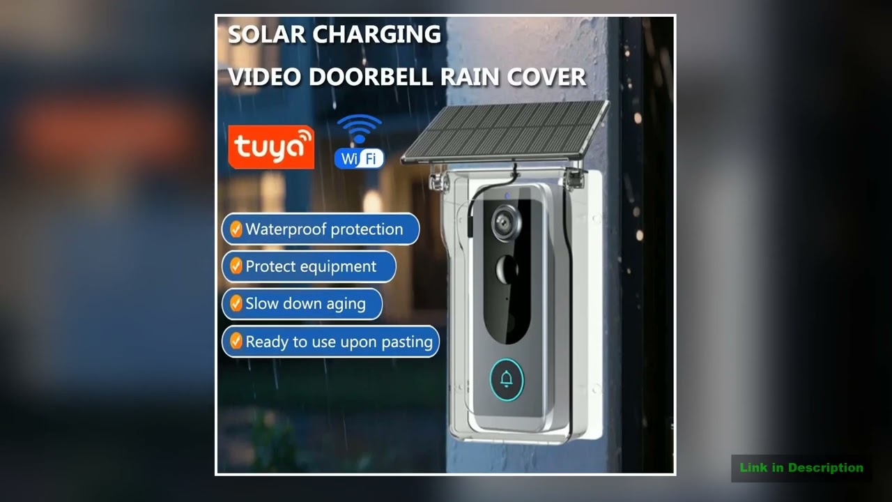 Tuya Doorbell with Solar Rain Cover Camera Wireless Video Doorbell Wifi PIR Human Body Sensing