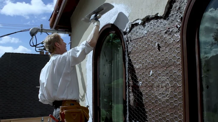 Spread or apply lime plaster from Europe