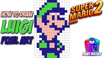 How to Draw Luigi from Super Mario Bros 2 - 8-Bit Pixel Art Drawing Tutorial