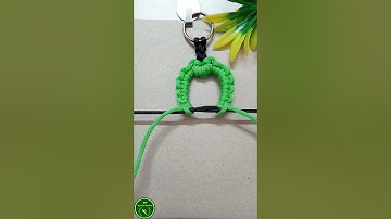 How to make Macrame Heart Keychain 💚  #shortsfeed #shorts #diy #macrame #keychain