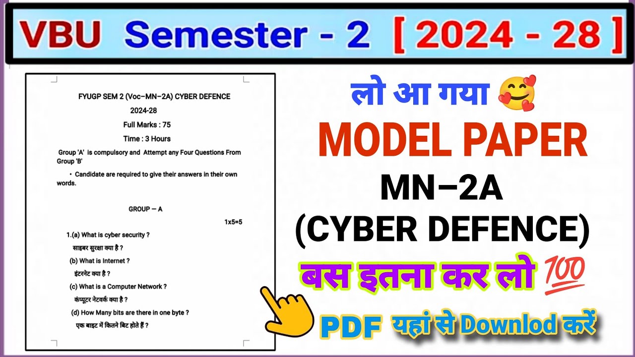 Sem 2 MN-2C (Cyber Defence) Model Question Paper Minor Paper (2024-2028) 