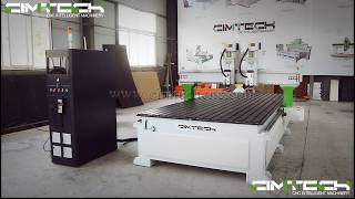 cnc router, Two heads wood cutting machine, Original HSD Spindle cnc router