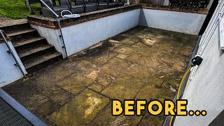 "I Can't Get Rid of the Black Spot!" FILTHY Patio & MOSSY Walls Pressure Washed and Restored!