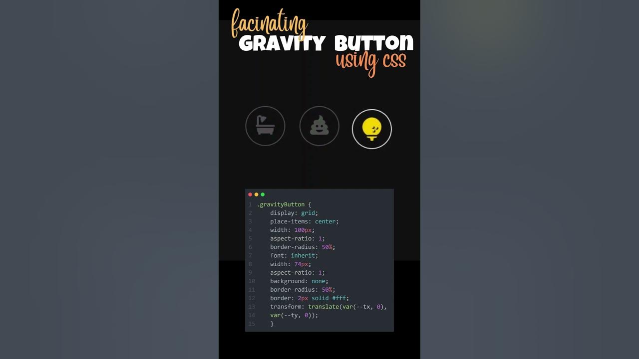 Gravity button design using CSS - YouTube