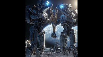 Robots and Drones Building a Moon Base🌃🚀#universe #robot #drone