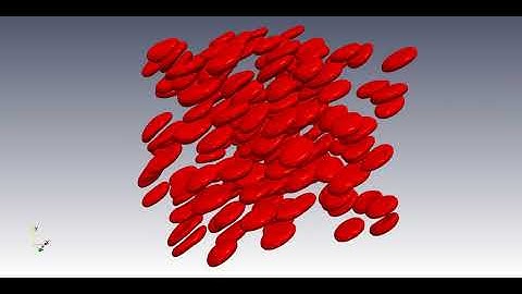 200 capsules in a shear flow with periodic boundary condition