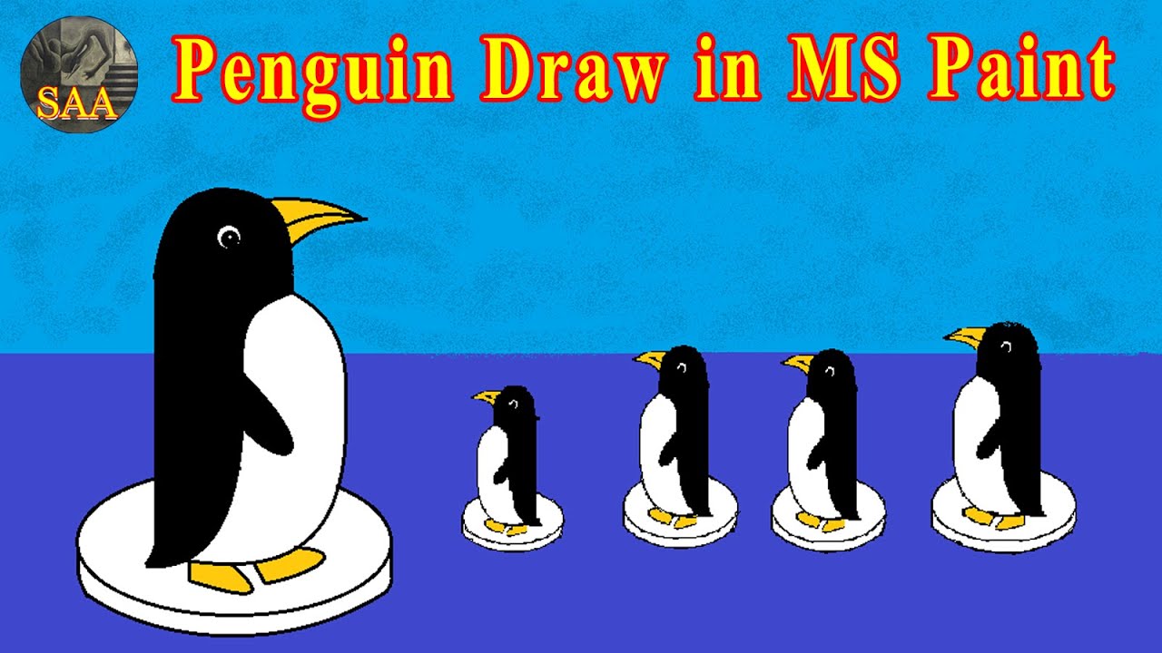 Penguin Drawing in MS Paint Penguin Drawing How to draw Penguin in