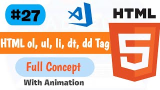 Html Ul, Ol & dt, dd Tag urdu/hindi | order list unorder list item | Web Development Tutorial #27