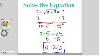 Algebra 10-4: Radical Equations