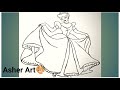 How to draw a Cinderella step by step||in easy method