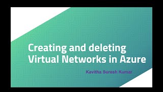 Creating and deleting Virtual Networks in Azure