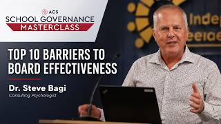 Top 10 Barriers to Board Effectiveness | Dr. Steve Bagi | ACS School Governance Masterclass