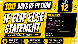 100 Days Of Python  | Elif statement in Python  | PY2AI