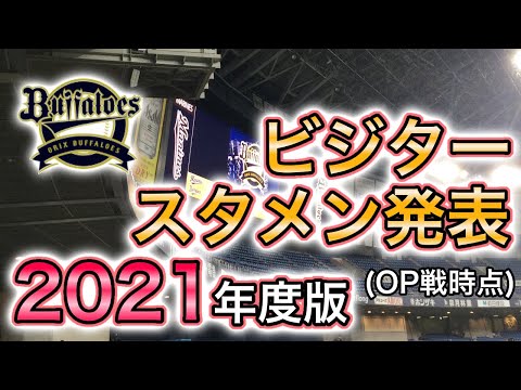 【2021OP戦初戦】オリックス･バファローズ主催試合 ビジター側スタメン発表の様子(OP戦なので2020シーズンと同じ)