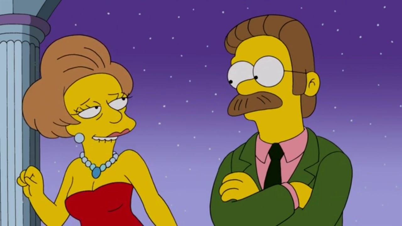 Ned Flanders y Nelson echan de menos a Edna Krabappel (Castellano)