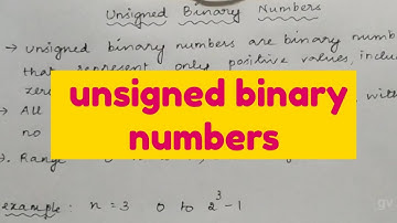 Unsigned binary numbers | digital computer fundamentals #gvspace #unsignedbinary