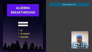 Algebra Breakthrough Unit 1 Section 10