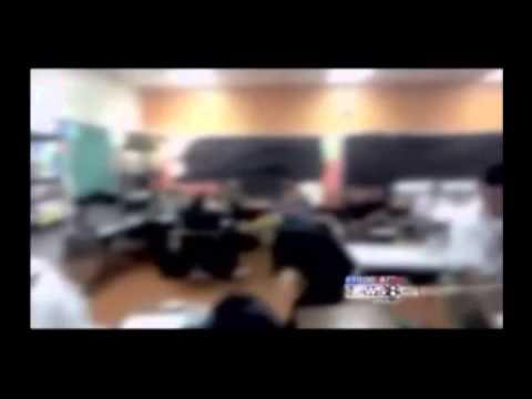 A high school student in Texas was attacked by a fellow student in his geometry class while his teacher silently watched. Cenk Uygur and Ana Kasparian discuss. Subscribe: bit.ly TYT Mobile: bit.ly On Facebook: www.facebook.com On Twitter: twitter.com www.theyoungturks.com FREE Movies(!): www.netflix.com Read Ana's blog and subscribe at: www.examiner.com Read Cenk's Blog: www.huffingtonpost.com SEAGOVILLE,Tx. â Should a teacher intervene during a classroom fist fight? Video taken inside a Seagoville classroom documents a student brawl and shows the teacher looking on. For months, Michael Milczanowksi said he has felt targeted at Seagoville High School. "It was ever-constant, never changing, ongoing harassment â that's all it was," he said. Last week, Milczanowksi said it escalated in geometry class after an argument suddenly got physical. Another student was attacked, knocking over the sophomore and then punching him at least five times. "This kid was actually trying to hurt me, and I could see it in his eyes," Milczanowksi said, who is seen just standing there on the video. More troubling, perhaps, is that his math teacher never physically tries to stop the conflict, although he is heard saying "quit" several times. "I expected him to physically intervene to keep that from happening, but I guess I was wrong," Milczanowksi said. The incident ends when the 17-year-old eventually walks out. Other students recorded the fight and posted the video online. It's still sickening <b>...</b>