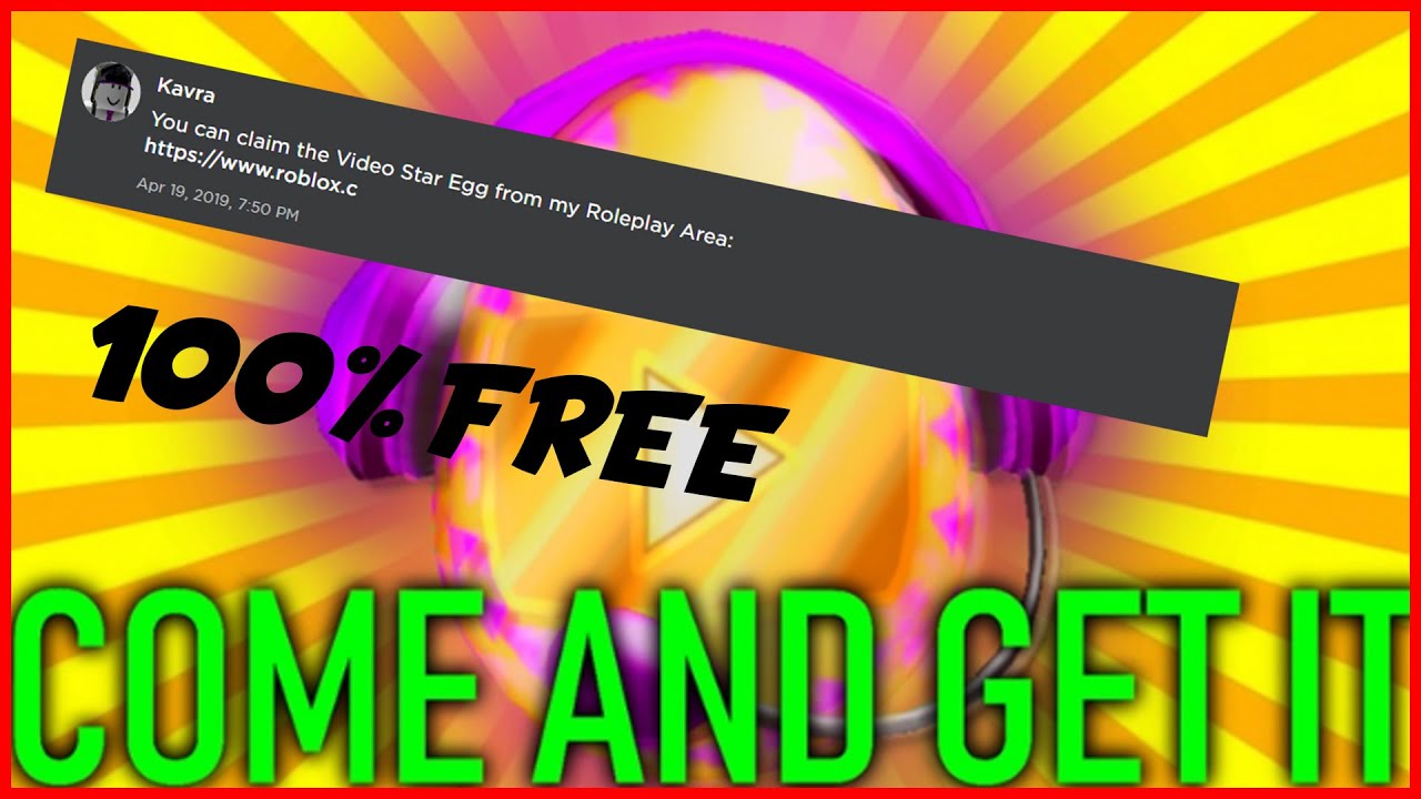 How To Get The Video Star Egg For Free Roblox Youtube - roblox free video star egg