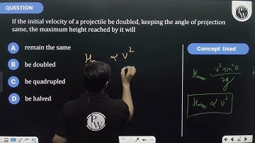 If the initial velocity of a projectile be doubled, keeping the angle of projection same, the ma....