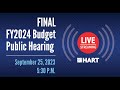 HART 2nd Public Hearing on FY24 Tentative Millage Rate &amp; Annual Budget and Regular Board Meeting