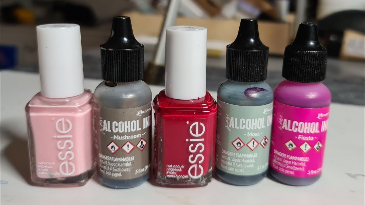 Alcohol Ink Mixed Medie on Canvas with Acrylic Paint and Nail Polish 157