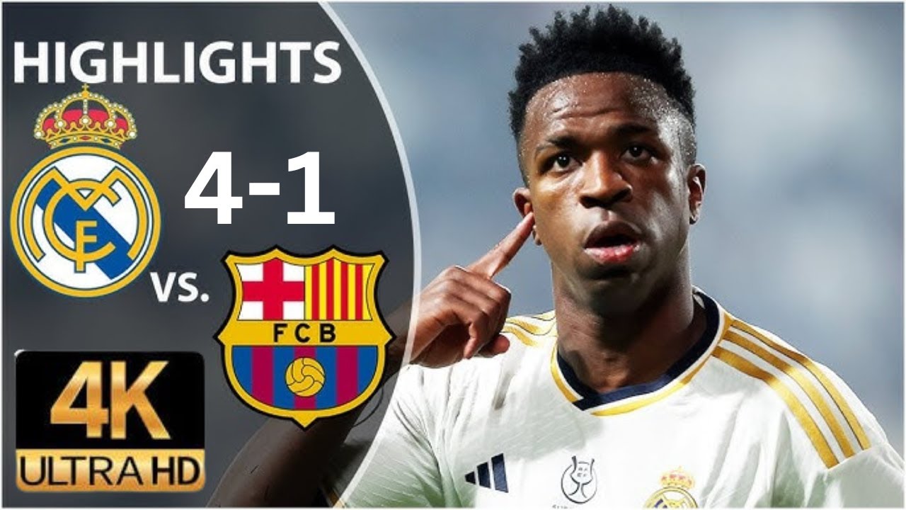 Vinicius Hat Trick 🔥 Real Madrid vs Barcelona 4-1 All Goals ...