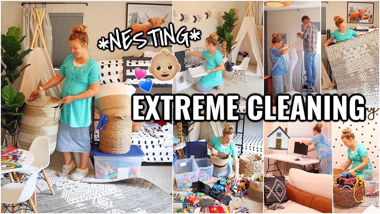 NESTING BEFORE BABY #3!👶🏻 EXTREME CLEAN & ORGANIZE WITH ME | CLEANING