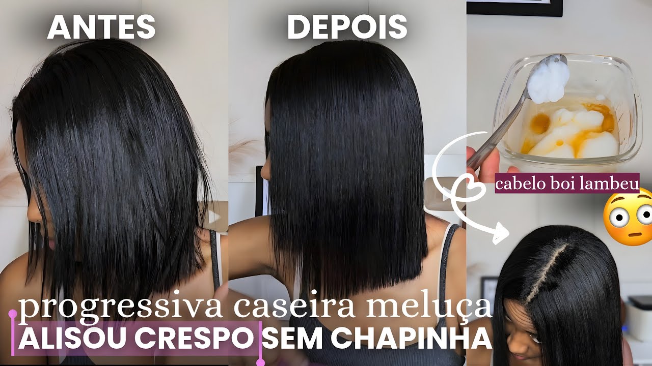 Progressiva caseira MELUÇA alisou crespo sem finalização! apenas 3 ingredientes | SEM QUÍMICA