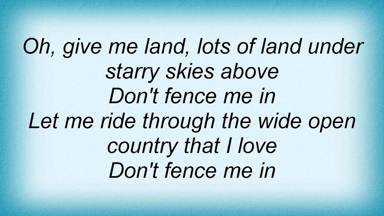 Louis Armstrong Don't Fence Me In Lyrics YouTube