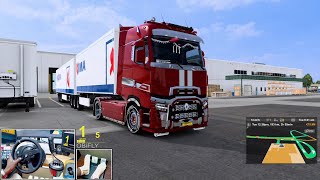 let's take the Double trailer to Pori Finland - Euro truck Simulator 2 - Steering Wheel PC Gameplay