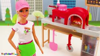 Barbie Doll Pizza Chef Cooking & Kitchen Toy - Pretend Play Video for Kids