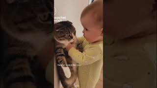 CUTE BABY TALKING WITH CAT ❤️🩷🩵